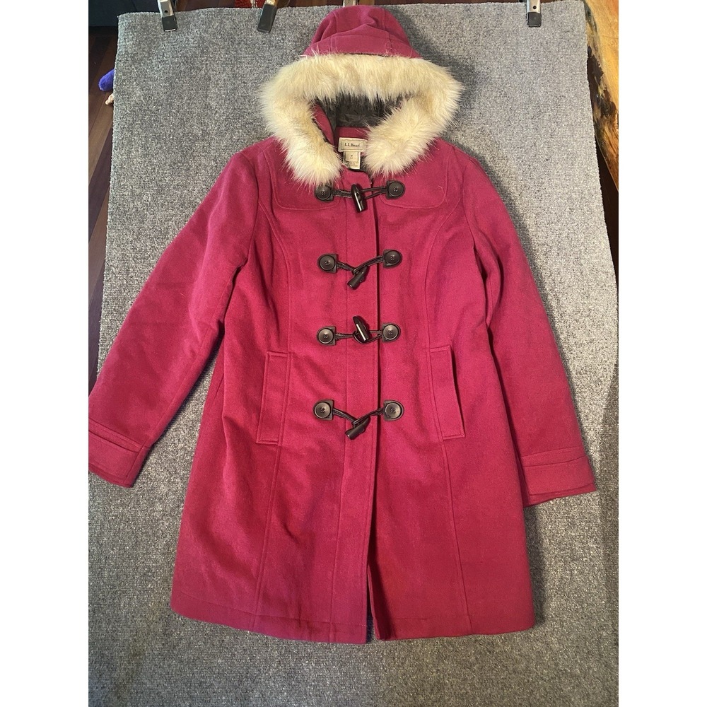 Vintage L.L. Bean deep pink  coat insulate lining for trimmed hood women's M